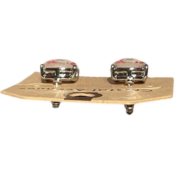 Baseball Cushion Cut Stud Silver Earrings NWT - Picture 7 of 9